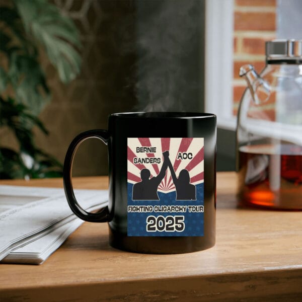 Bernie Sanders AOC Fighting Oligarchy Tour Activist Mug