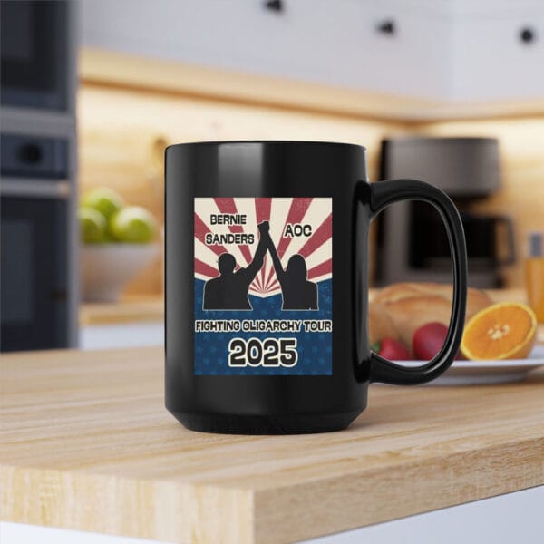 Bernie Sanders AOC Fighting Oligarchy Tour Activist Mug