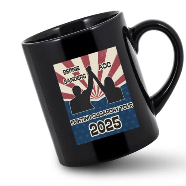 Bernie Sanders AOC Fighting Oligarchy Tour Activist Mug