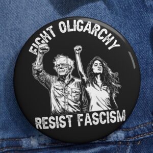 Bernie Sanders AOC Fighting Oligarchy Tour Button