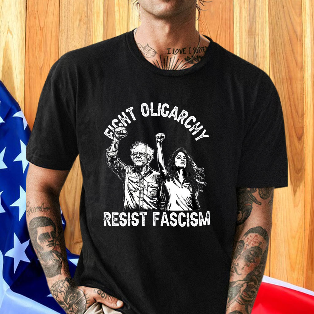 Bernie Sanders AOC Fighting Oligarchy Tour T-Shirt