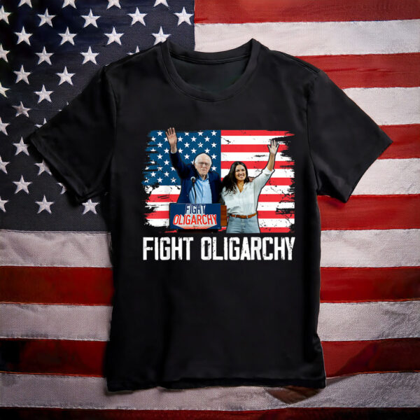 Fight Oligarchy Bernie Sanders And AOC Freedom US Anti Trump 2025 Shirt