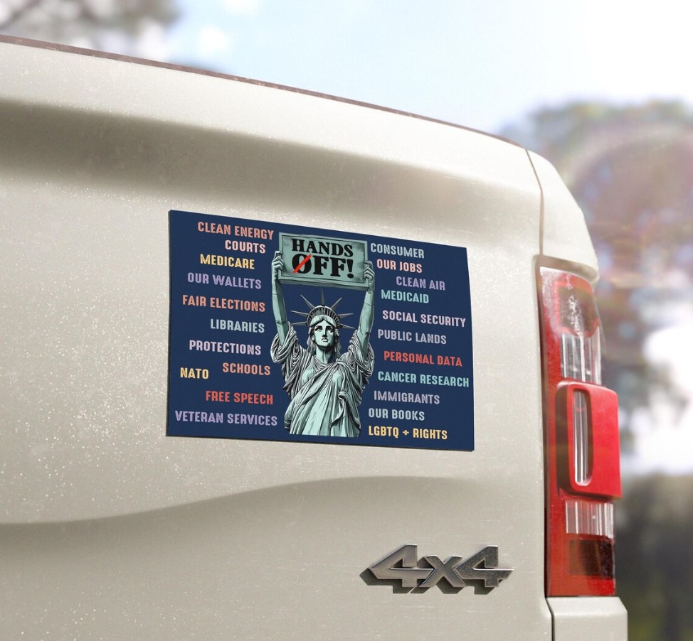 Hands Off Protest Anti Trump Car Magnet