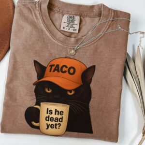 Is He Dead Yet Black Cat Shirt