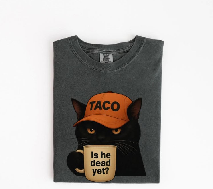 Is He Dead Yet Black Cat Shirt