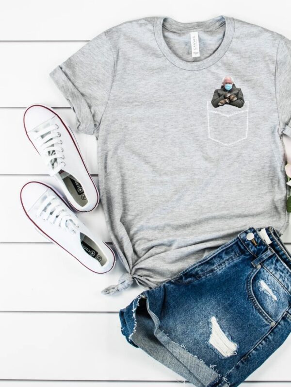 Pocket Bernie Sanders Mittens Inauguration Meme Shirt