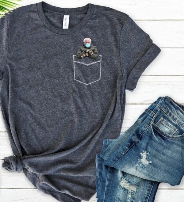 Pocket Bernie Sanders Mittens Inauguration Meme Shirt