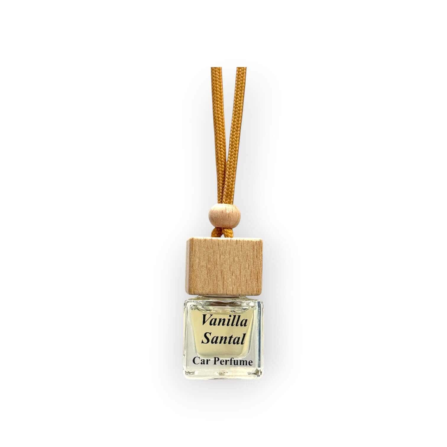 Car diffuser with vanilla santal scent for freshening up your vehicle. Elegant design complements an.