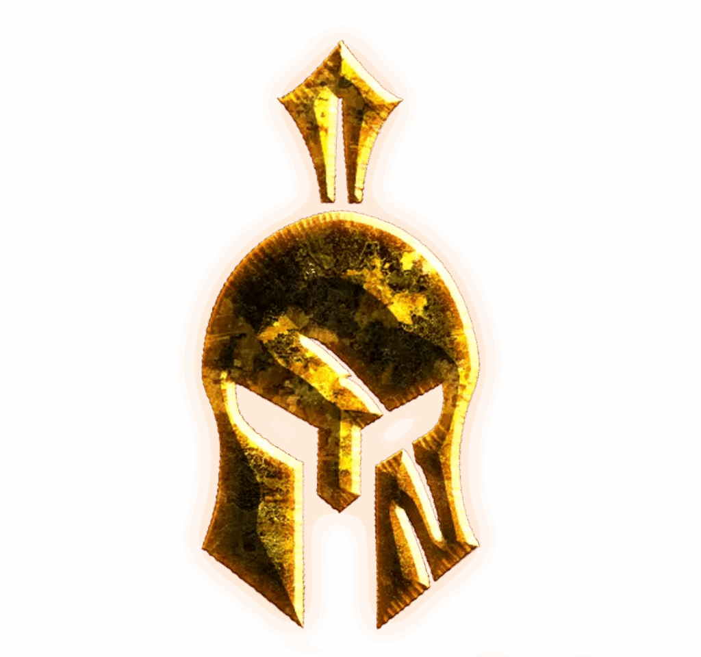 Big Balls Brotherhood logo with a golden Trojan helmet on an orange background.