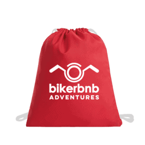 Bikerbnb Adventures Drawstring Bag