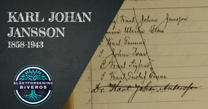 Karl Johan Jansson, 1858-1943, Släktforskning, Vagnhärad, Genealogy, Family History, Sweden, Family Tree, Ancestor, Ancestry, Heritage