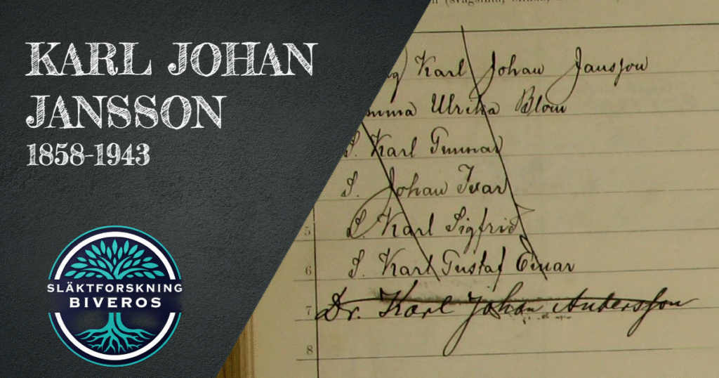 Karl Johan Jansson, 1858-1943, Släktforskning, Vagnhärad, Genealogy, Family History, Sweden, Family Tree, Ancestor, Ancestry, Heritage