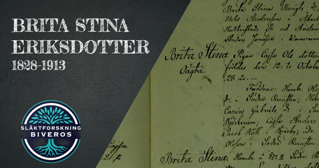 Brita Stina Eriksdotter, 1828-1913, Himmelsberga, Långlöt, Öland, Släktforskning, Britta, Kristina, Christina, Genealogy, Ersdotter, Heritage, Ancestry, Släkthistoria