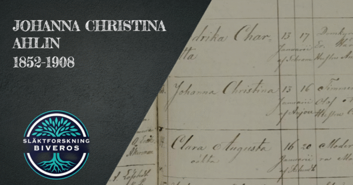 Johanna Christina Ahlin, 1852-1908, Erlandsson, Uppsala, Släktforskning, Släkthistoria, Släktträd, Swedish Heritage, Ancestry, Sweden, Genealogy, Family History