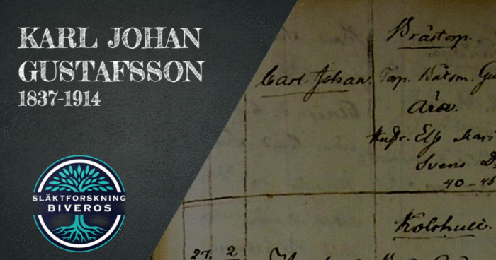 Karl Johan Gustafsson, 1837-1914, Släktforskning, Tving, Bråtorp, Swedish Ancestry, Heritage, Genealogy, Blekinge, Sweden, Sverige