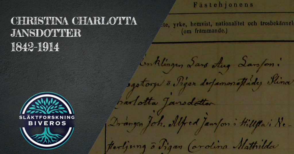 Christina Charlotta Jansdotter, 1842-1914, Skogstorp, Trosa, Genealogy, Heritage, Ancestry, Sweden