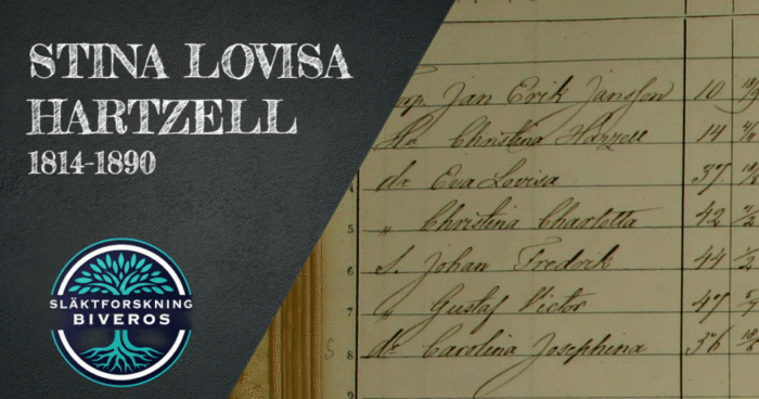 Stina Lovisa Hartzell, 1814-1890, Släktforskning, Skogstorp, Trosa, Genealogy, Swedish Heritage, Ancestry, Sweden, Sverige, Kristina, Christina