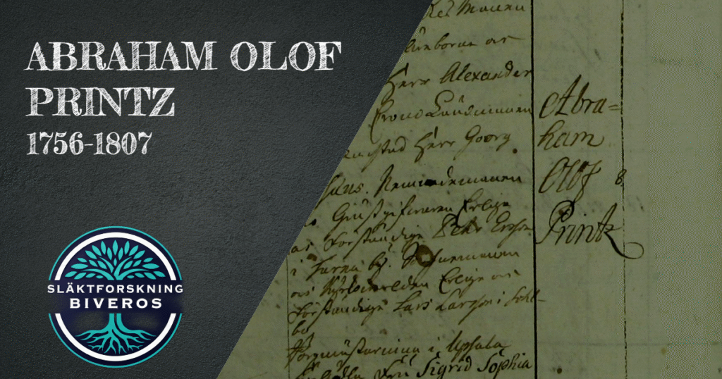 Abraham Olof Printz, 1756-05-13, 1807-04-03, Tärna, Kronolänsman, Släktforskning, Släkthistoria, Släktträd, Genealogy, Swedish Family History, Heritage, Ancestry