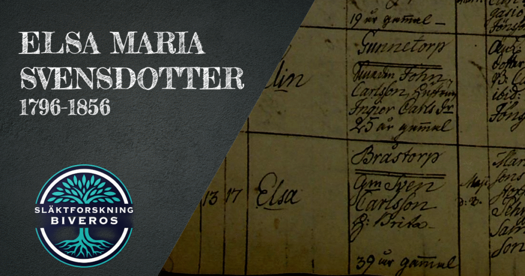 Elsa Maria Svensdotter, 1796, 1856, Släktforskning, Tving, Jämsunda, Bråstorp, Genealogy, Ancestry, Heritage, Sweden