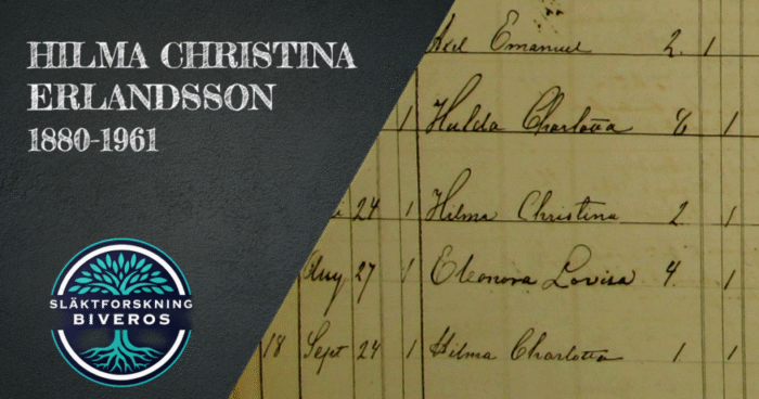 Hilma Christina Erlandsson, 1880, 1961, Släktforskning, Enköping, Juhlin, Genealogy, Heritage, Ancestry, Sweden, Swedish