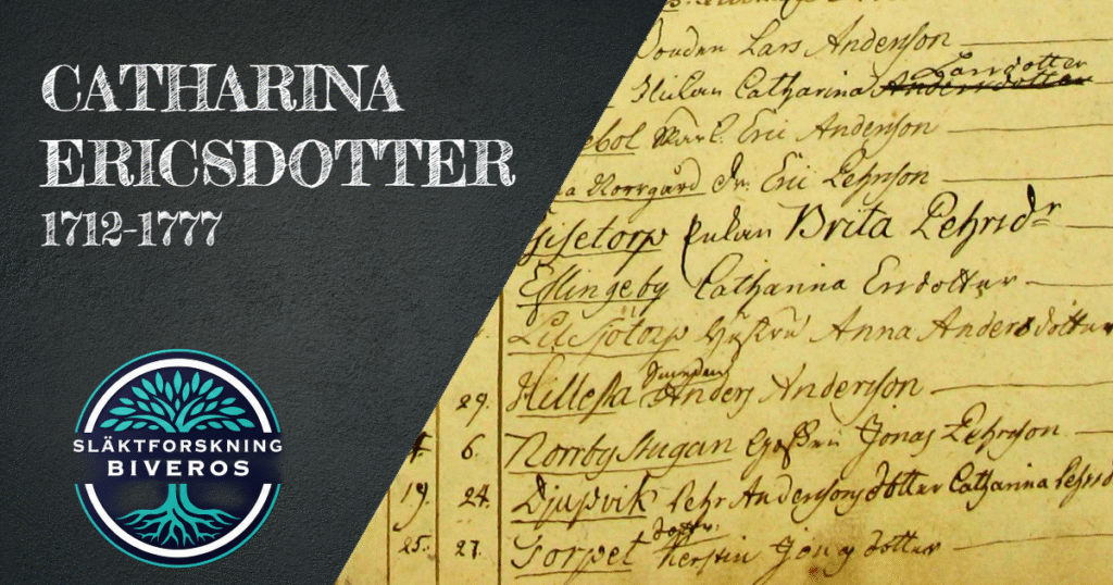 Catharina Ericsdotter, 1712, 1777, Eflinge, Ävlingeby, Äflingeby, Västerljung, Släktforskning, Karin, Carin, Genealogy, Heritage, Ancestry, Sweden, Sverige