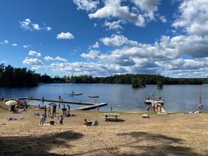 Tving, Blekinge, Sweden, Badplats, Beach, Swimming, Sandstrand, Bada, Lake, Sjö
