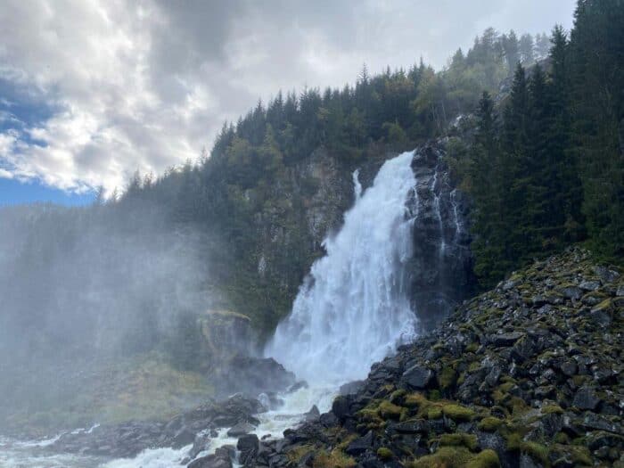 Låtefossen, Hardanger, Vestland, Norway. Espelandsfossen