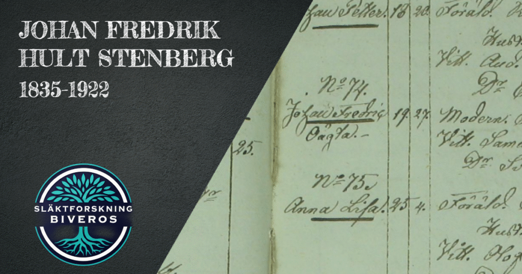 Johan Fredrik Hult Stenberg, 1835-1922, Släktforskning Biveros, Tuna, Småland, Trosa, Vagnhärad, Södermanland, Sweden, Genealogy, Family Tree, Family History