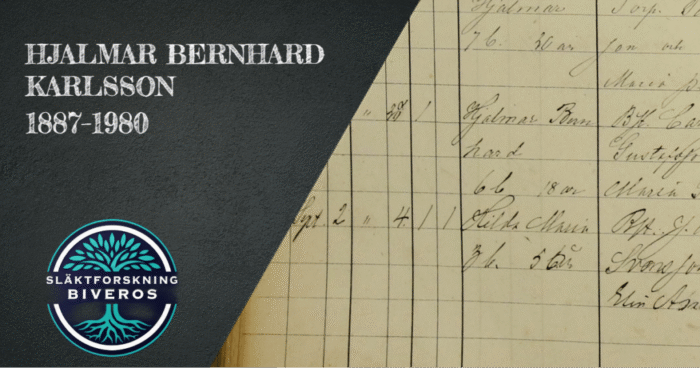 Hjalmar Bernhard Karlsson, 1887, 1980, Släktforskning Biveros, Gunnetorp, Tving, Vagnhärad, Järnvägsarbetare, Lästringe, Bankesta, Tystberga, Överjärna, Rallare, Släkthistoria, Släktträd, Family History, Swedish Ancestry, Heritage, Sweden, Genealogy