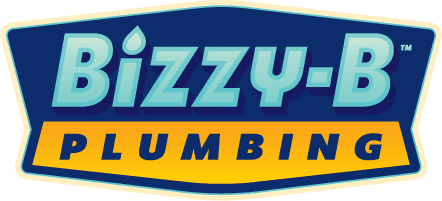 Bizzy-B Plumbing logo featuring bold blue and yellow colors, emphasizing reliable plumbing services in Maryville, TN.