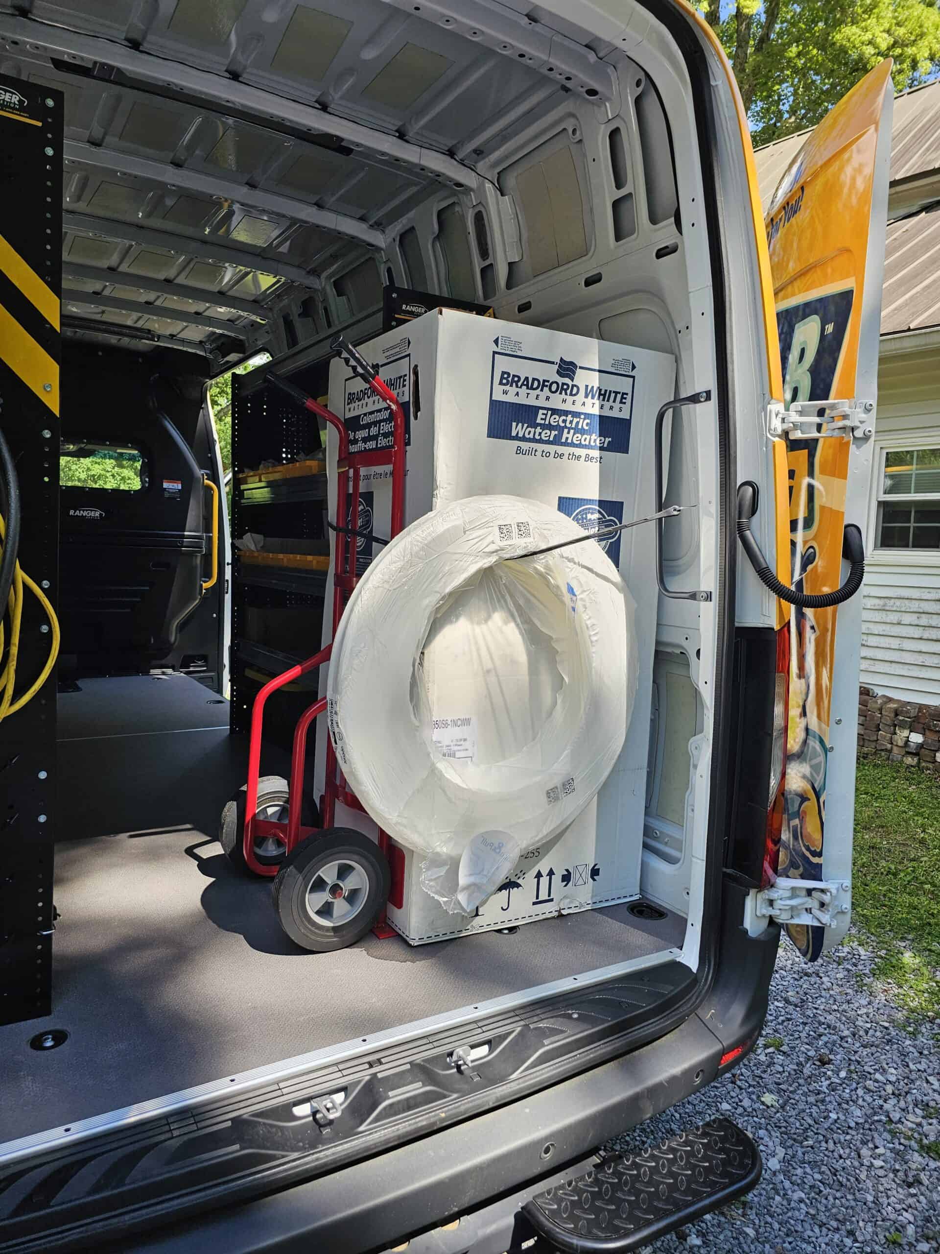 Bizzy B van with a water heater already to go