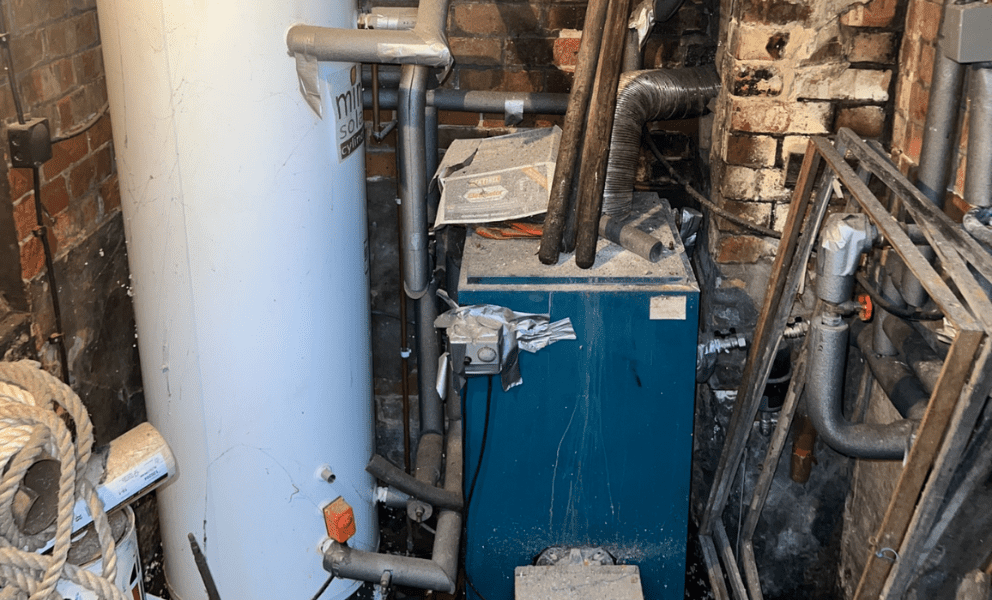 old pellet boiler system
