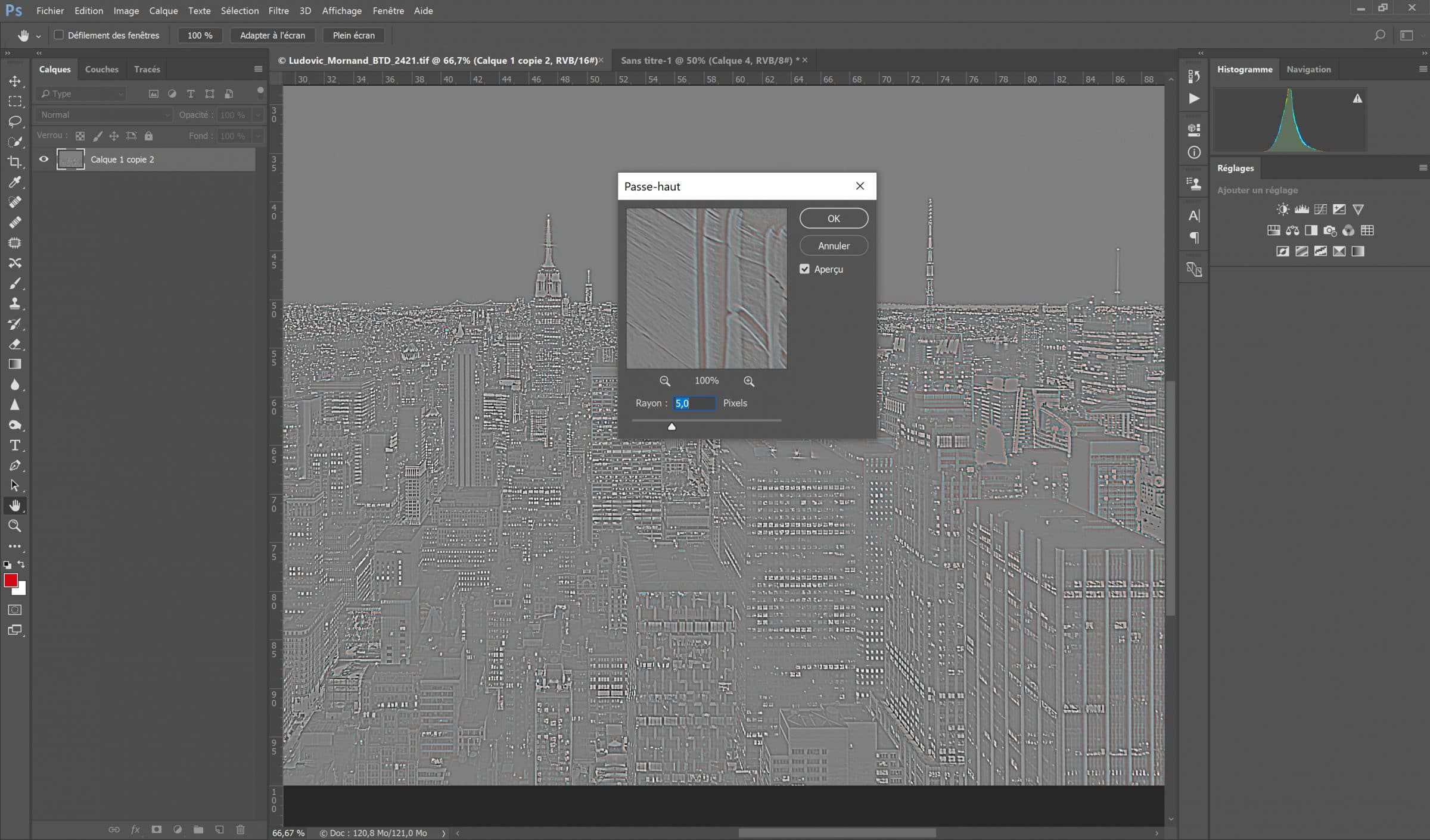 Filtre Passe-haut sur Photosop