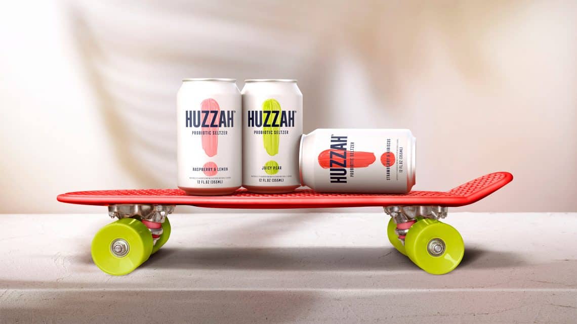 Huzzah probiotic seltzer sur skate