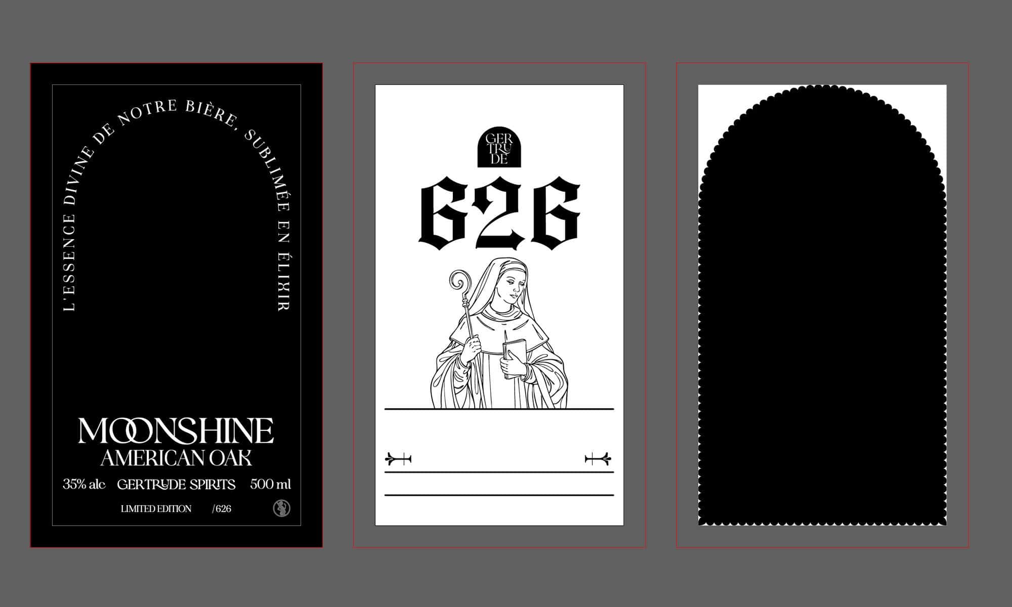 626 Moonshine, Impression étiquette
