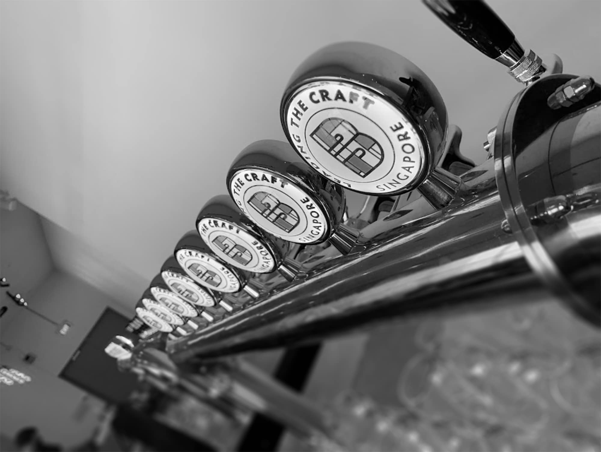 Identité des poignées de la Taproom de la brasserie