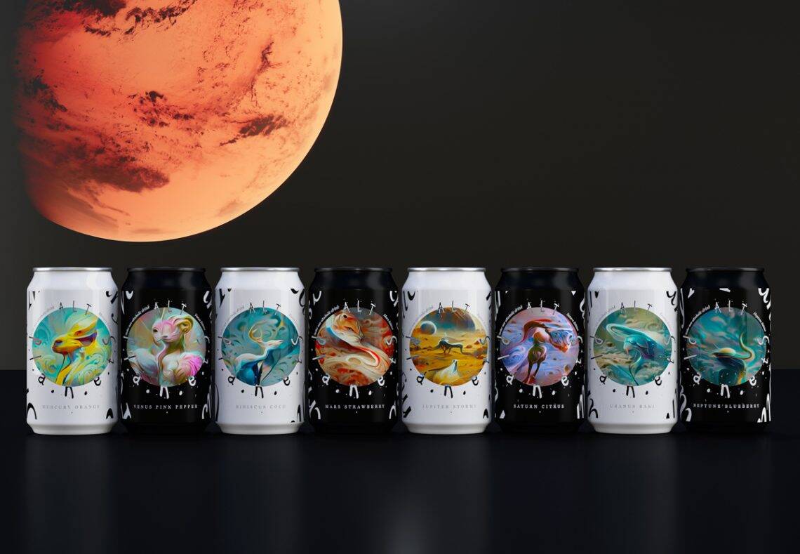 Packaging de boisson conçu avec l'IA