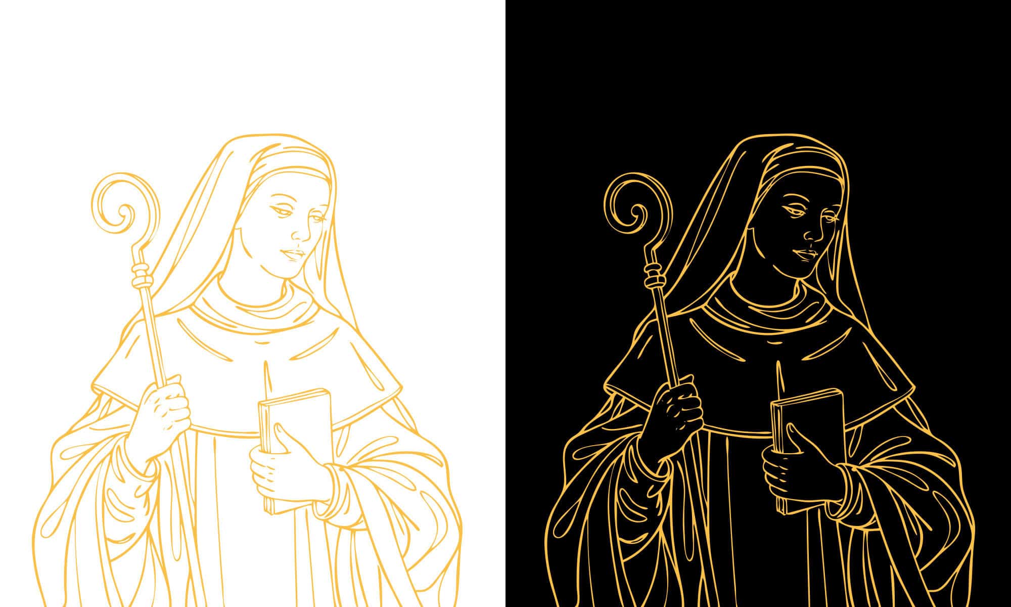 Illustration moderne sainte gertrude de nivelles