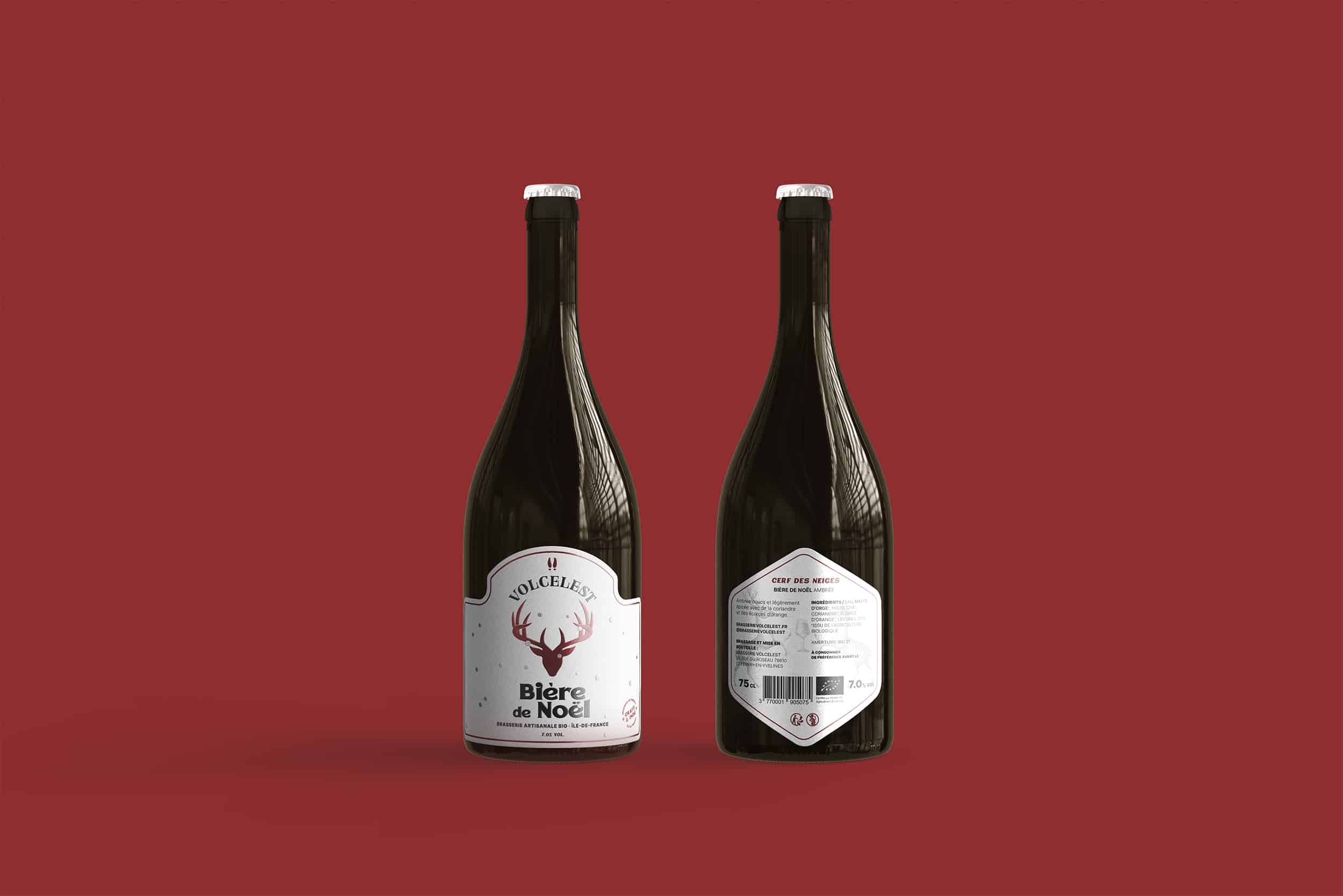 Redesign of the labels and packaging for the Volcelest Christmas Beer