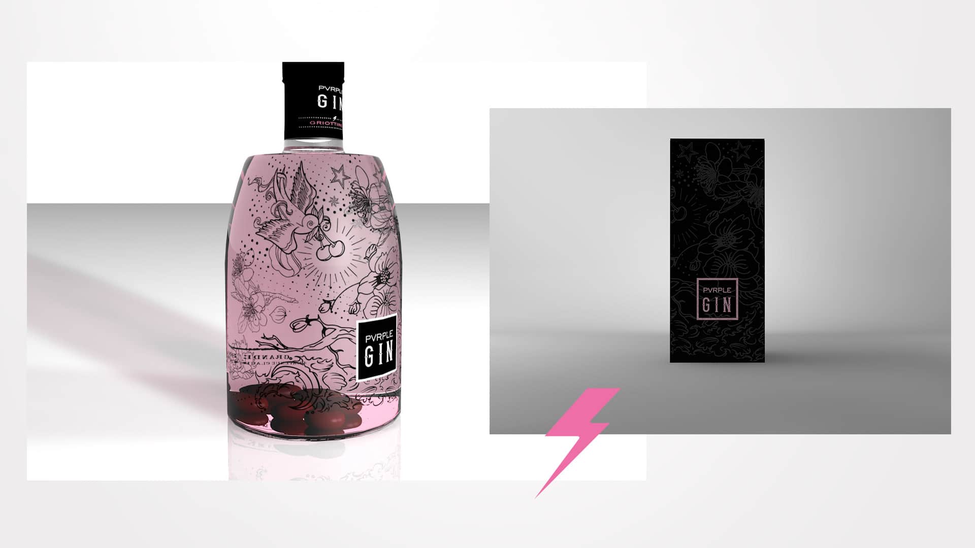 Modelisation packaging Pvrple Gin