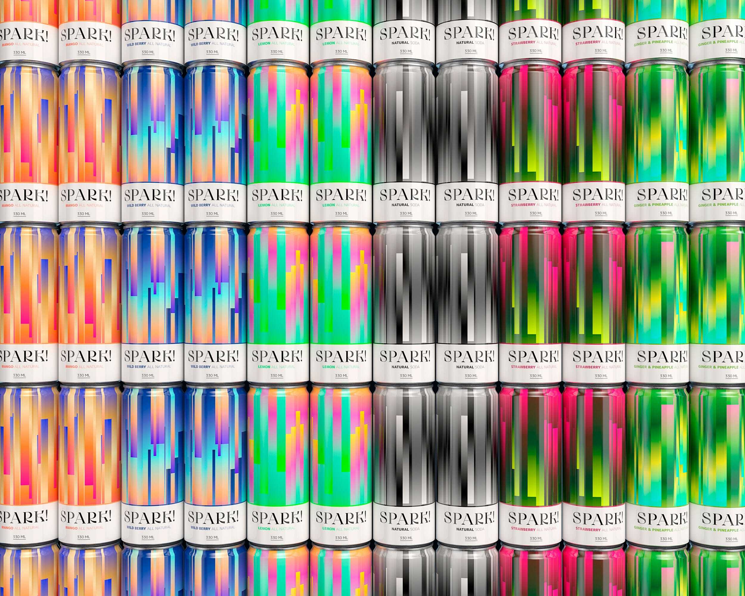 Wall of alcohol-free cans