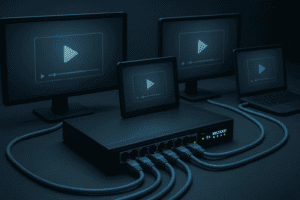 Imagem representando switches com IGMP Snooping para multicast