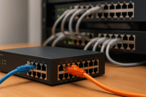Switch com conexões VLANs estáticas e dinâmicas