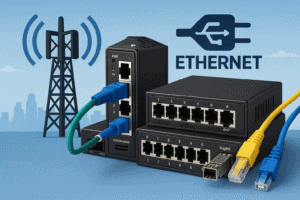 Equipamentos Ethernet conectados a rede 5G privada em ambiente urbano