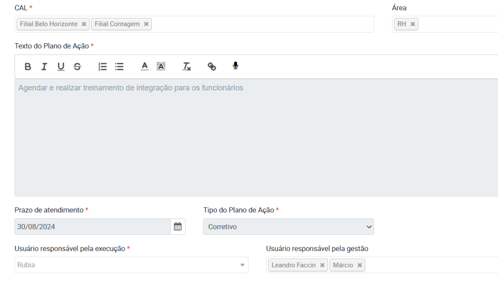 Captura de Tela Sistema CAL