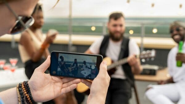 man performing for a social media video