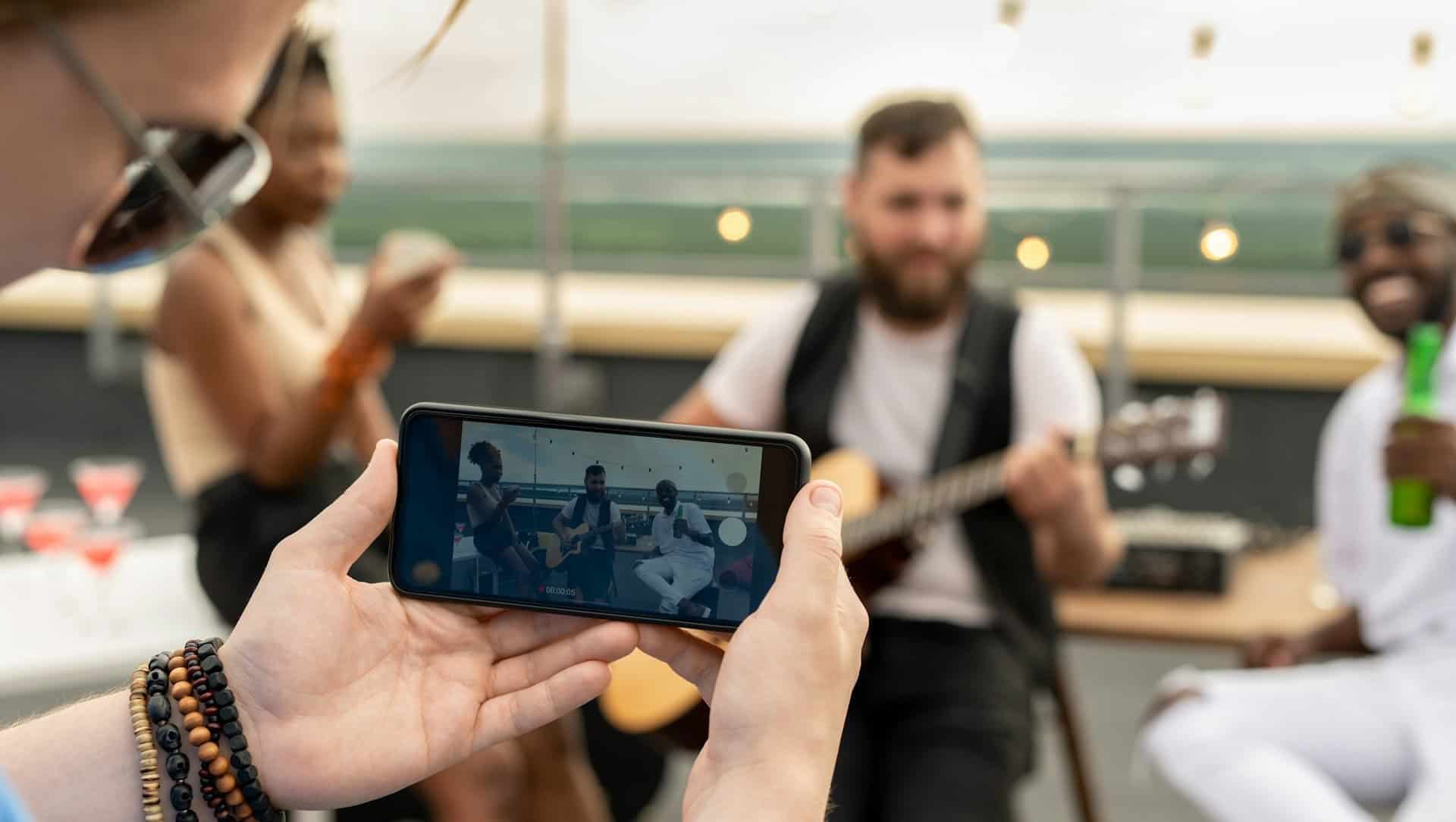 man performing for a social media video