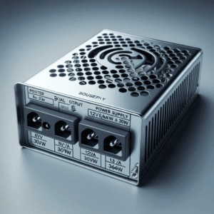 1. Fonte de alimentação industrial Mean Well, carregada de componentes eletrônicos, usada para fornecer energia confiável a dispositivos eletrônicos no setor industrial e de automação.