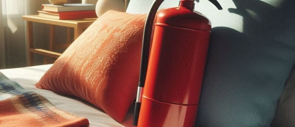 extintor sobre a cama representando parafilia
