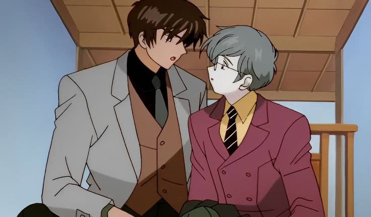 Dois homens em um anime em uma historia yaoi